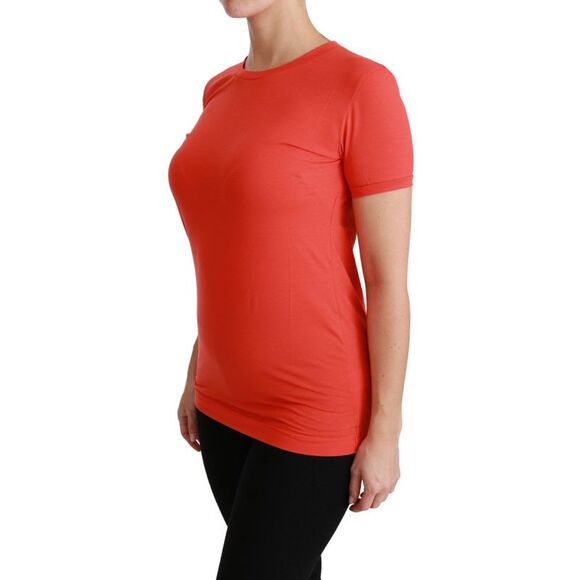 Dolce & Gabbana Short Sleeve Crew Neck TShirt Women Red Tops & T-Shirts - Picture 3 of 6